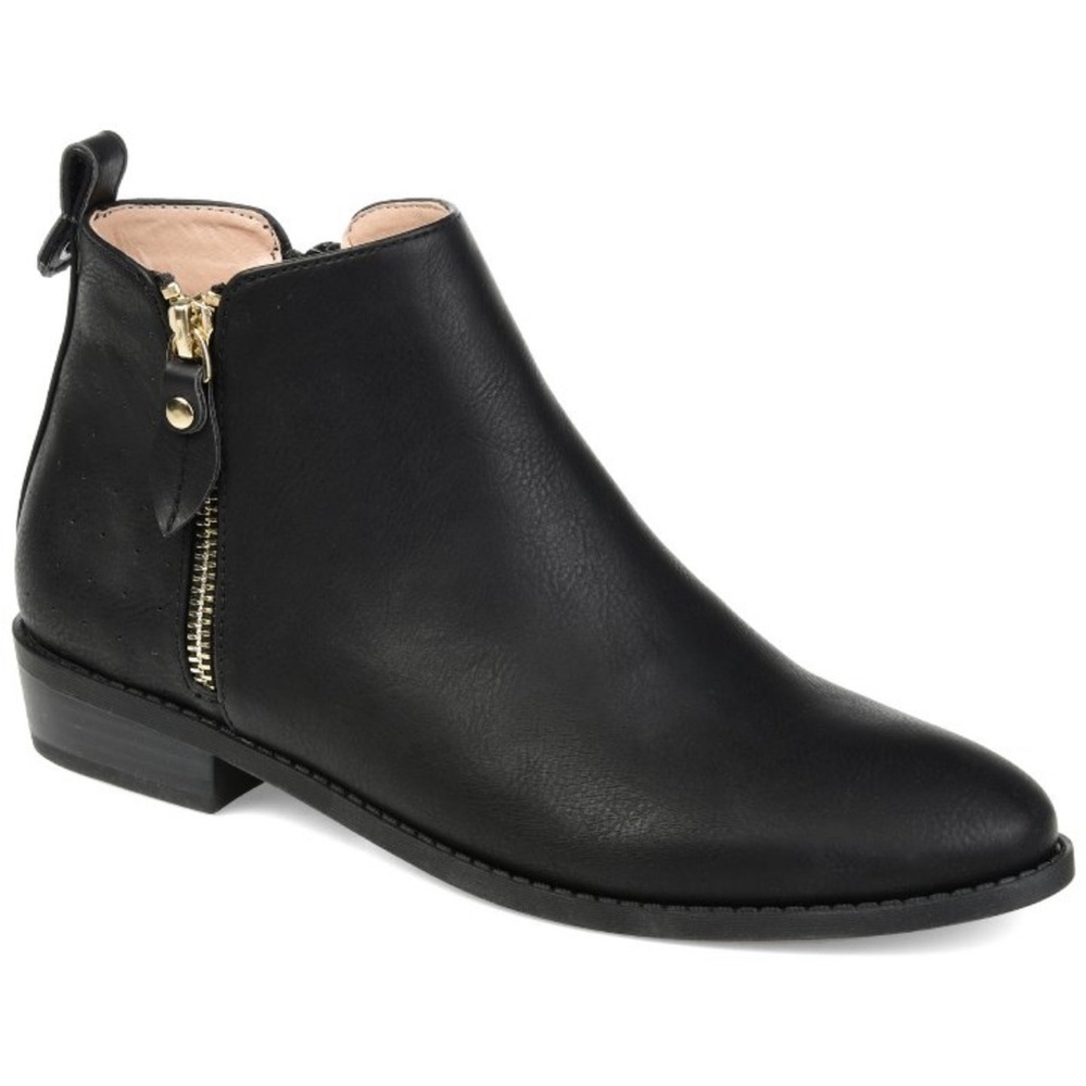 Journee Collection Womens Ellis Inside
Zip Stacked Heel Booties Black 10 new